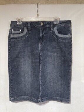 Baccini Dark Wash Denim Pencil Skirt